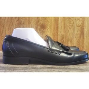 Chaps Leather Kiltie Tassel Slip On Loafers Mens Size 13 Black